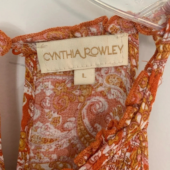 CYNTHIA ROWLEY | Sleeveless Paisley Top. Sz. Large elastic waist - Picture 5 of 7